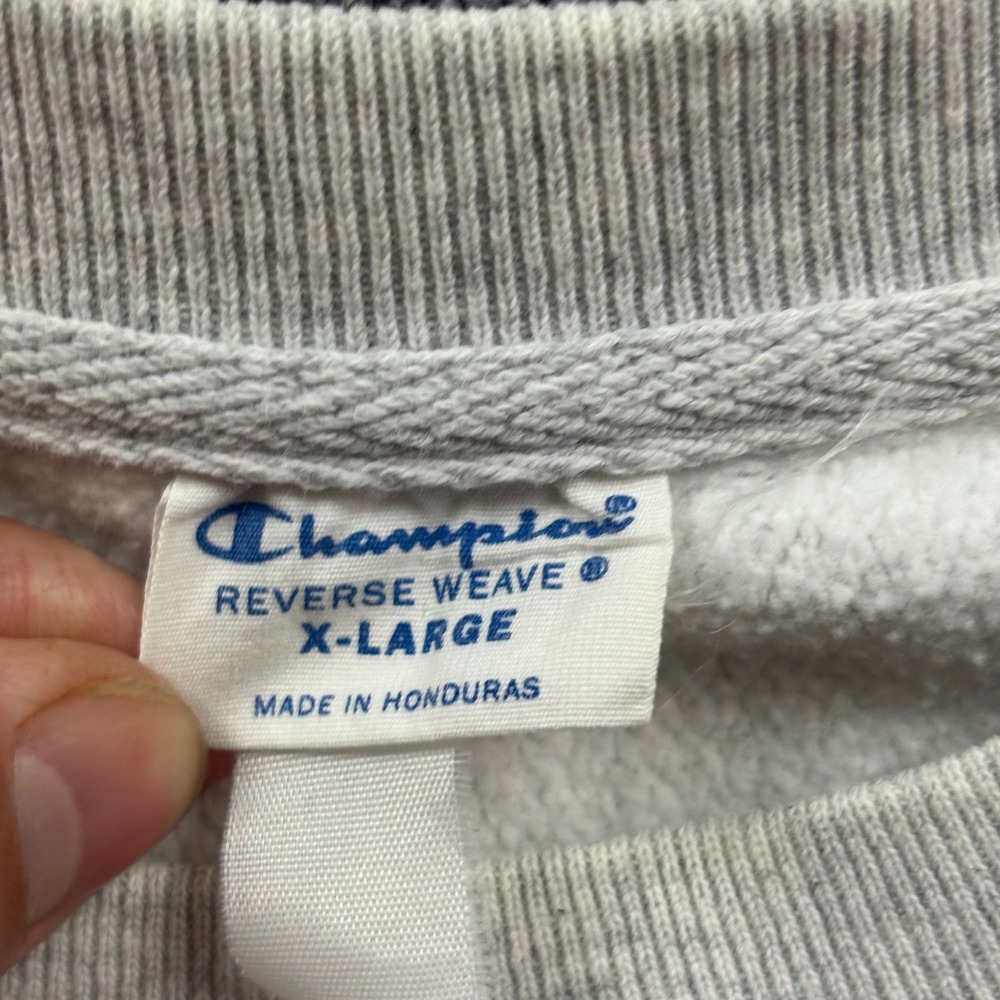Y2K 2000s Champion Syracuse Reverse Weave Crewneck Grey Sweatshirt Size XL - Picture 3 of 7